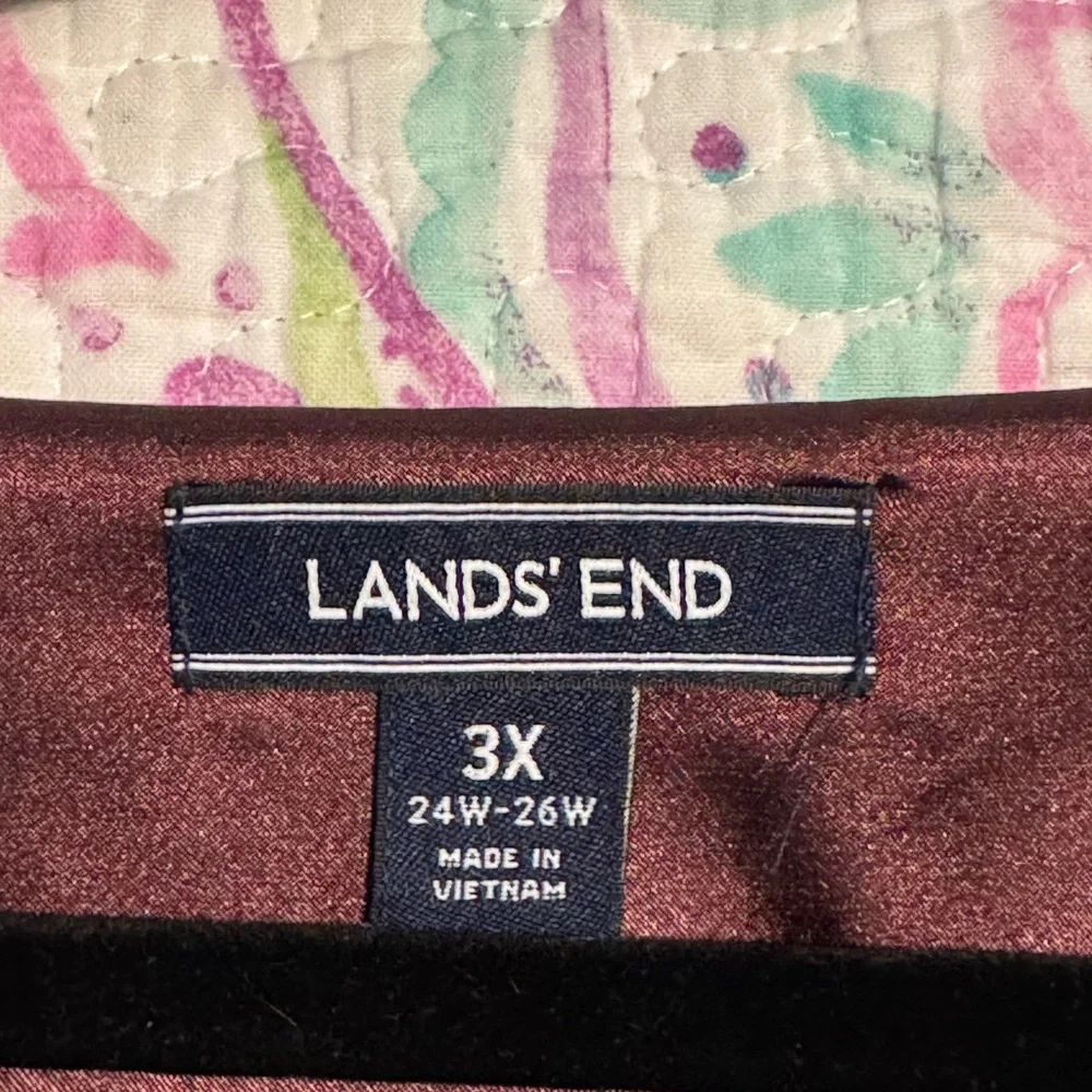 Lands' End Women's Burgundy Top 3x - Picture 9 of 9